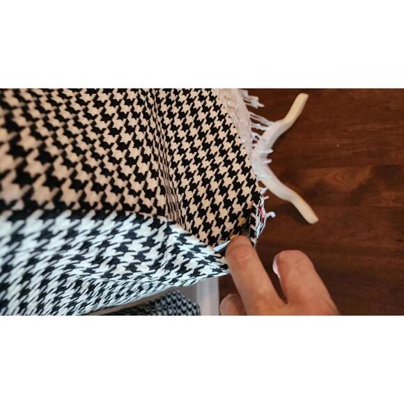 NWOT Merona Gingham Blazer jacket 10 black white adorable - Picture 3 of 8